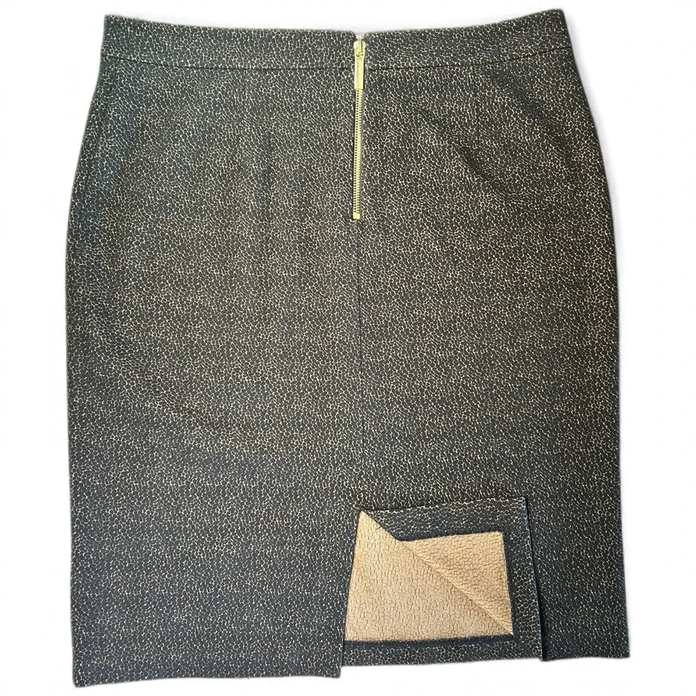 Michael Kors Pencil Skirt Women's Size L‎ Black/Camel Stretch